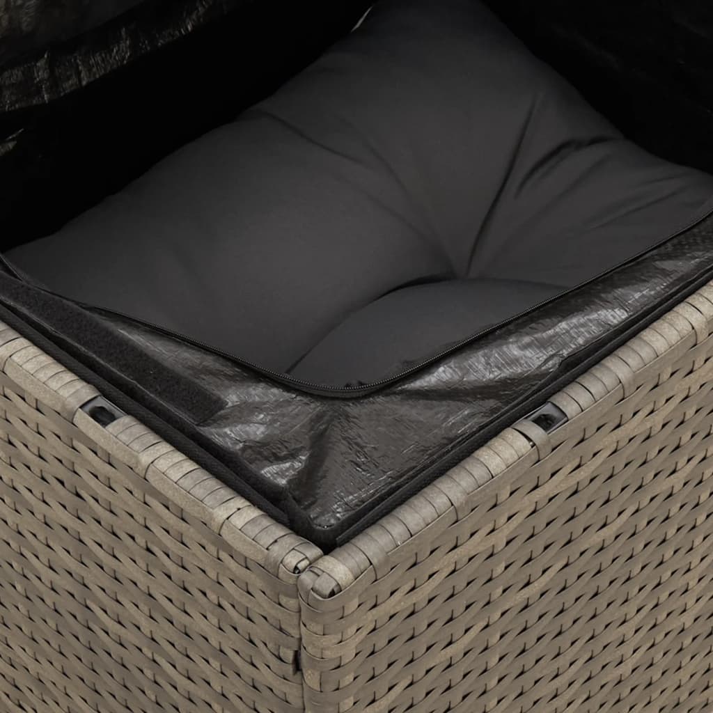 vidaXL 4-delige Loungeset met kussens poly rattan grijs