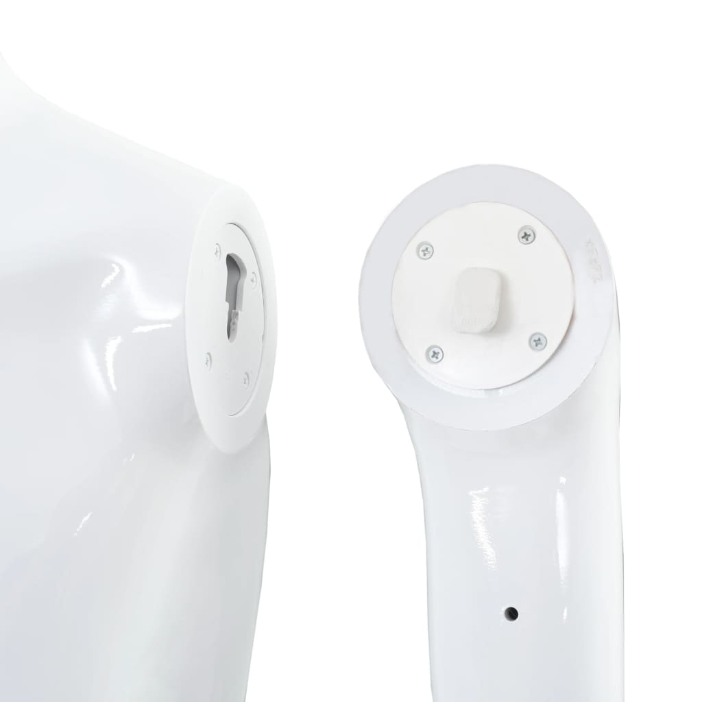 vidaXL Etalagepop mannelijk met glazen voet 175 cm glanzend wit