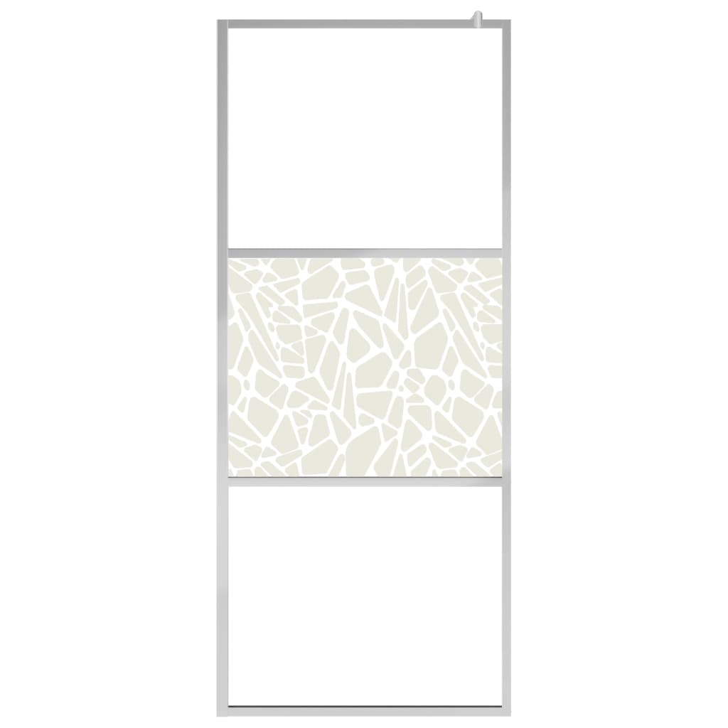 vidaXL Inloopdouchewand met stenenmotief 100x195 cm ESG-glas