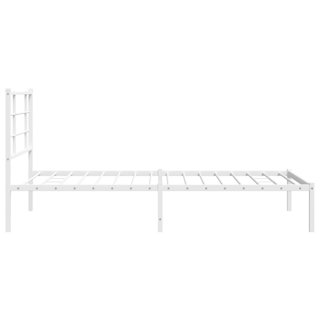 vidaXL Bedframe met hoofdbord metaal wit 100x190 cm