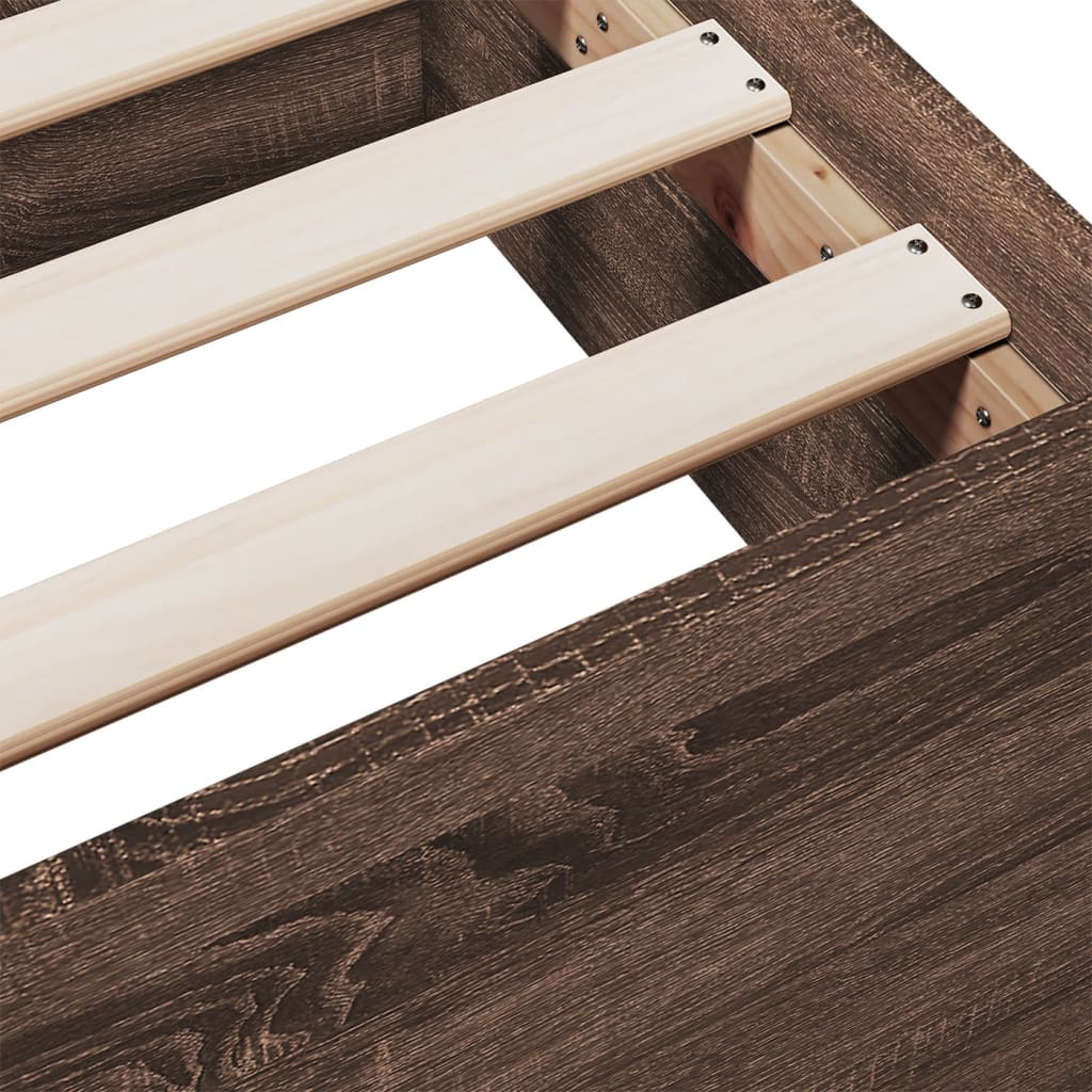 vidaXL Bedframe met lades bewerkt hout bruin eikenkleur 140x200 cm