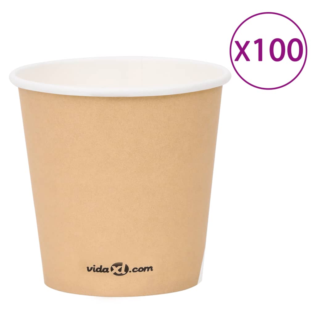 vidaXL 100 st Koffiebekers 120 ml papier bruin