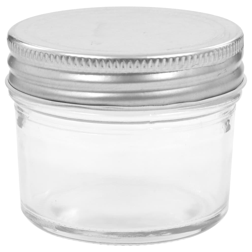 vidaXL Jampotten met zilverkleurige deksels 48 st 110 ml glas
