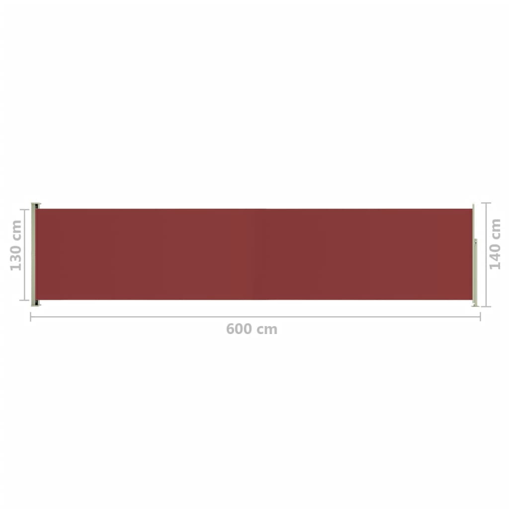 vidaXL Tuinscherm uittrekbaar 140x600 cm rood