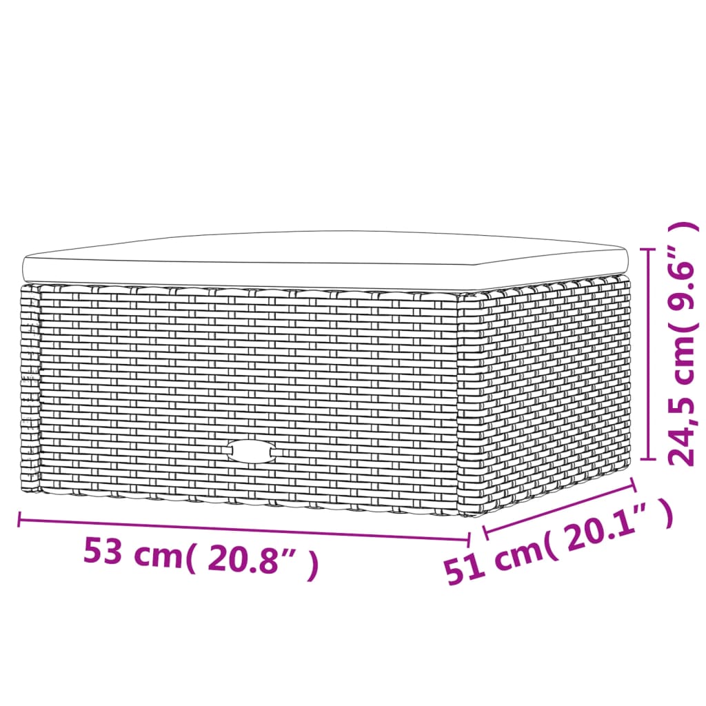 vidaXL 4-delige Loungeset met kussens poly rattan zwart