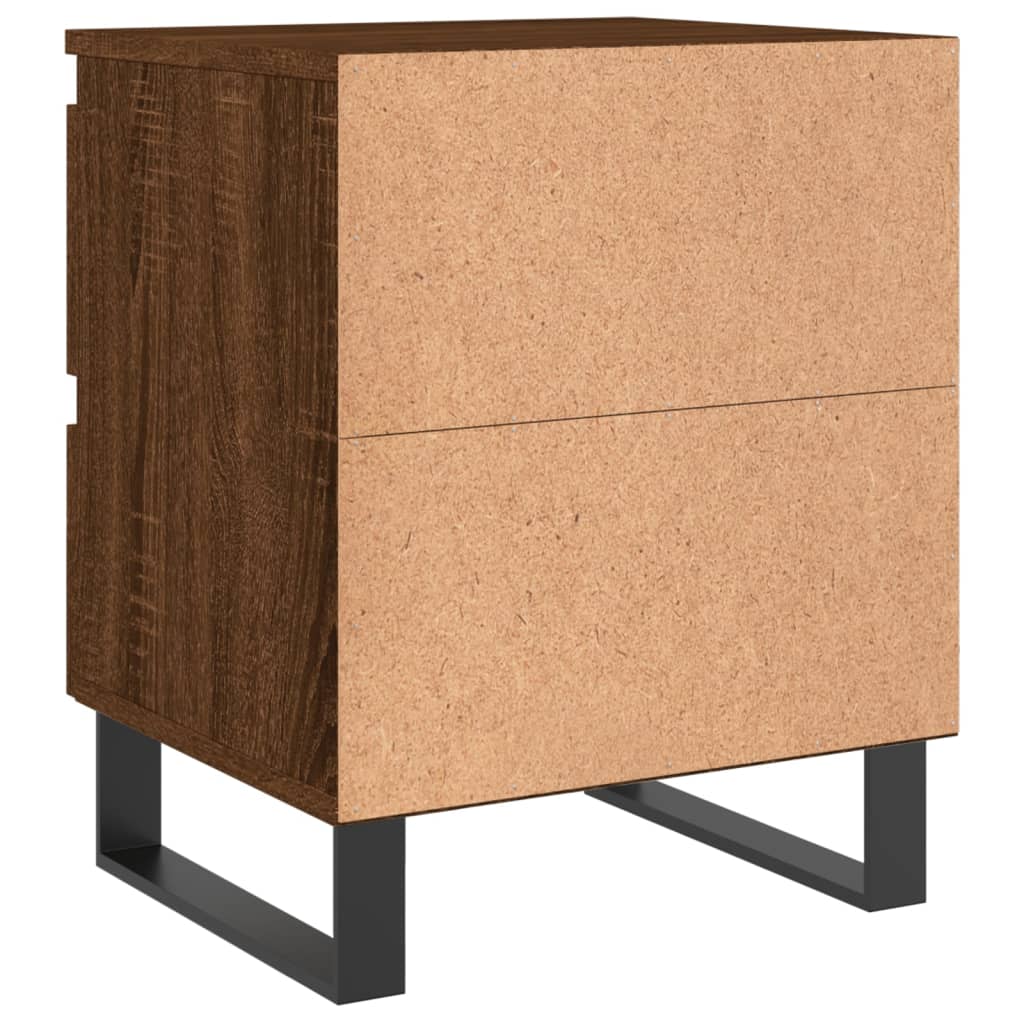 vidaXL Nachtkastjes 2 st 40x35x50 cm bewerkt hout bruin eikenkleur