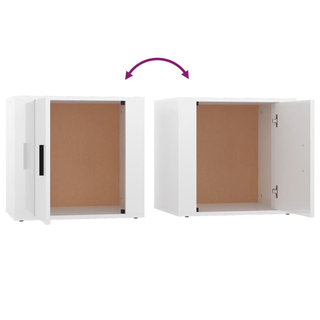 vidaXL Nachtkastjes 2 st 50x39x47 cm hoogglans wit