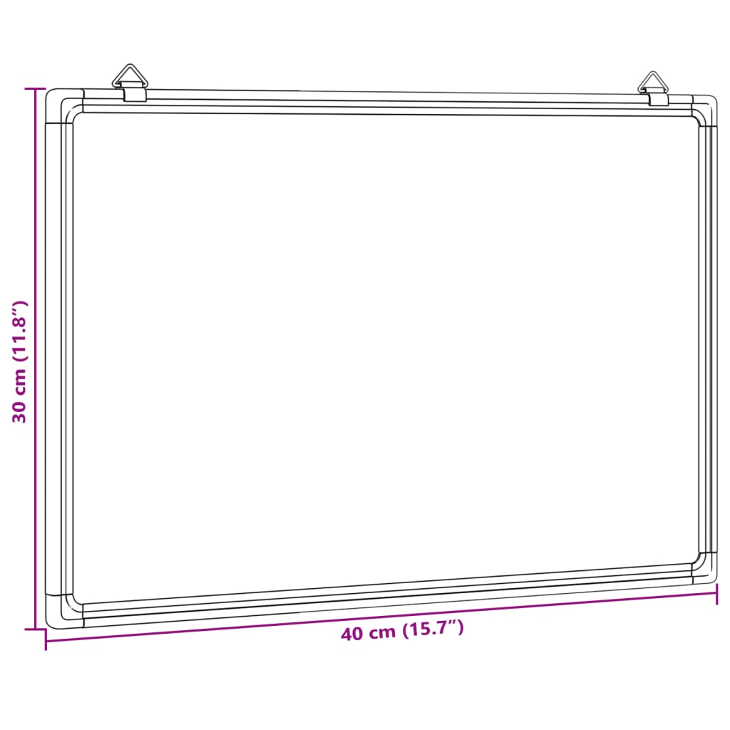 vidaXL Whiteboard magnetisch 40x30x1,7 cm aluminium