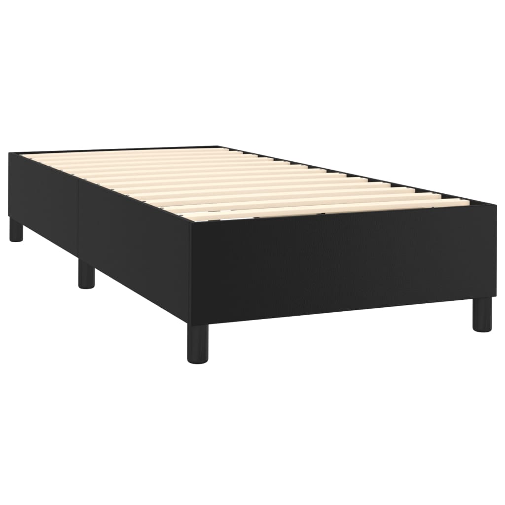 vidaXL Boxspring met matras kunstleer zwart 90x200 cm