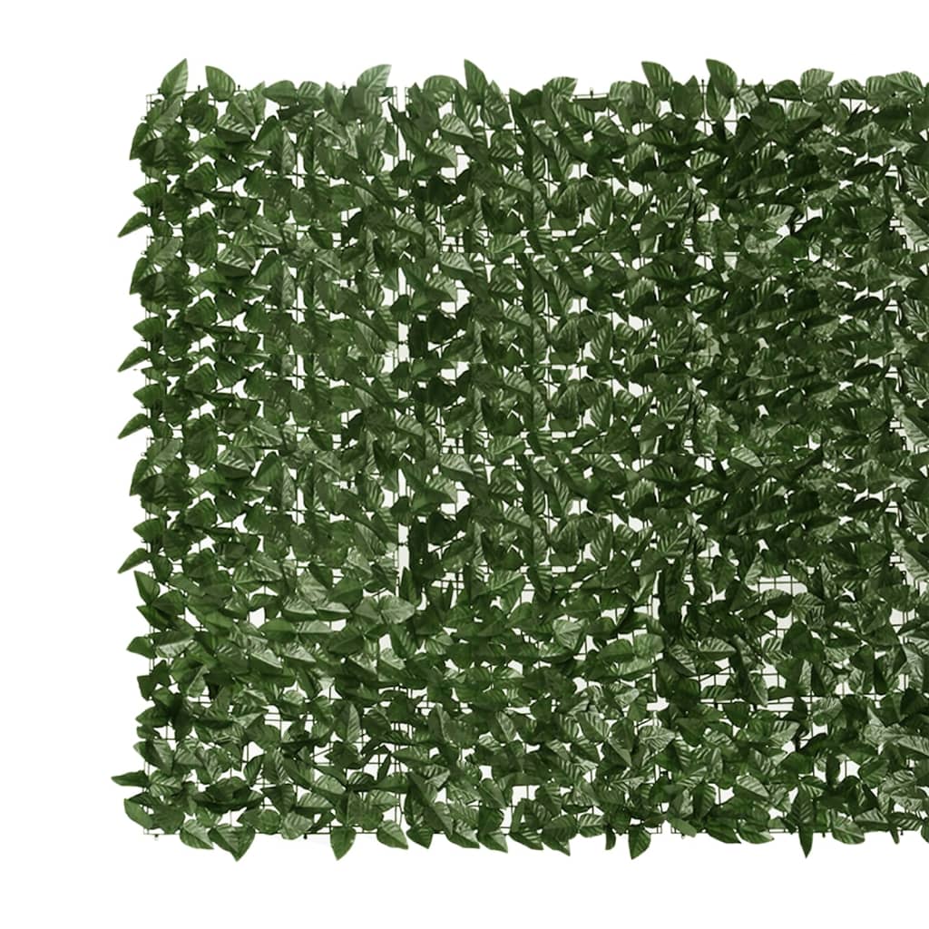 vidaXL Balkonscherm met donkergroene bladeren 600x150 cm