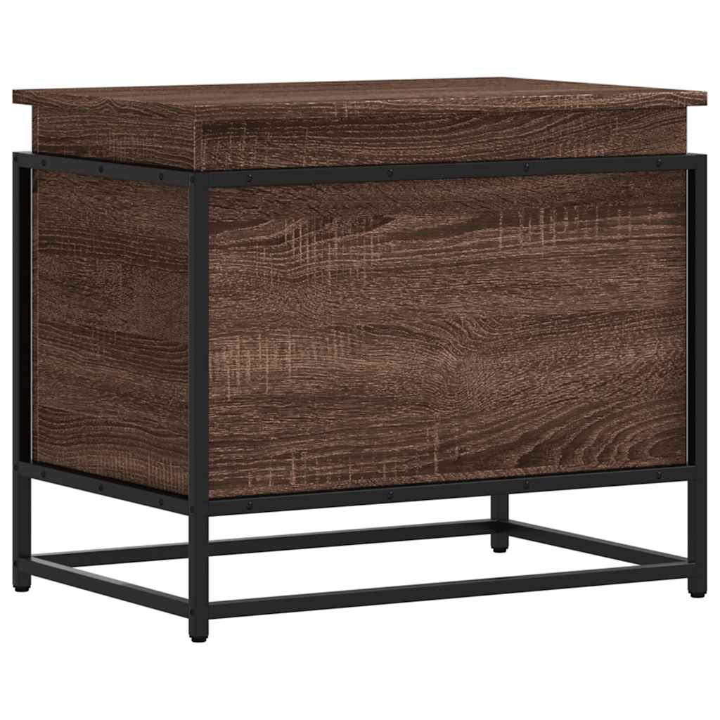 Opbergbox met deksel 60x40x51,5 cm bewerkt hout gerookt eiken Opbergbox met deksel 60x40x51,5 cm bewerkt hout gerookt eiken