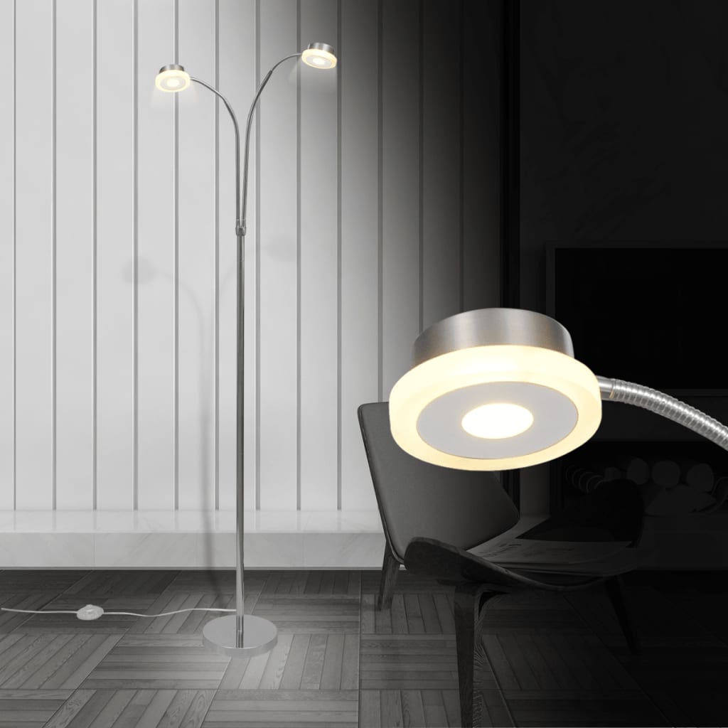 Vloerlamp met 2 aanpasbare armen en ingebouwde LED's 2 x 5 W