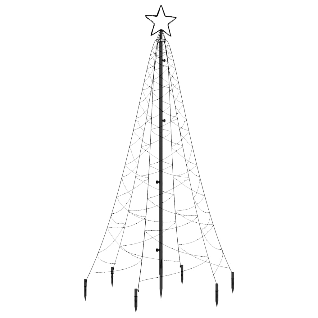 vidaXL Kerstboom met grondpin 200 LED's 180 cm meerkleurig