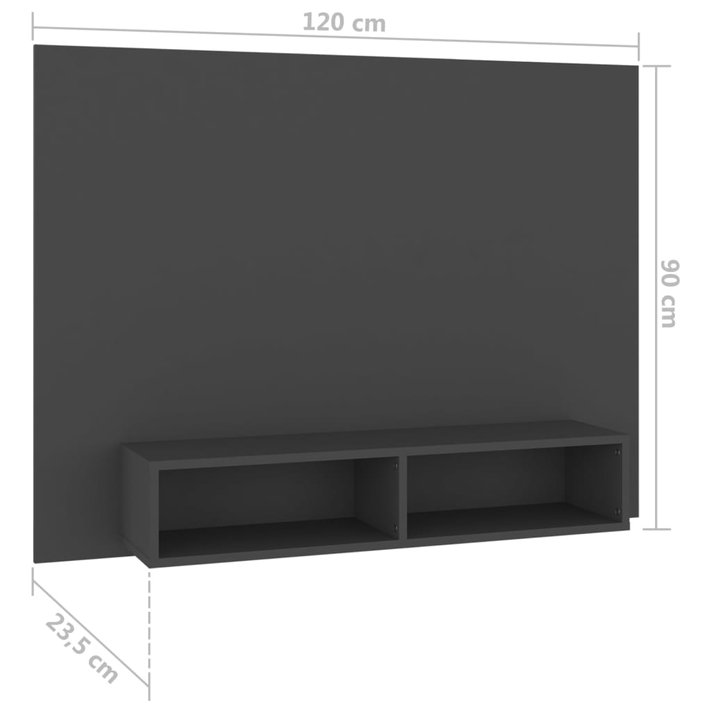 vidaXL Tv-wandmeubel 120x23,5x90 cm bewerkt hout grijs