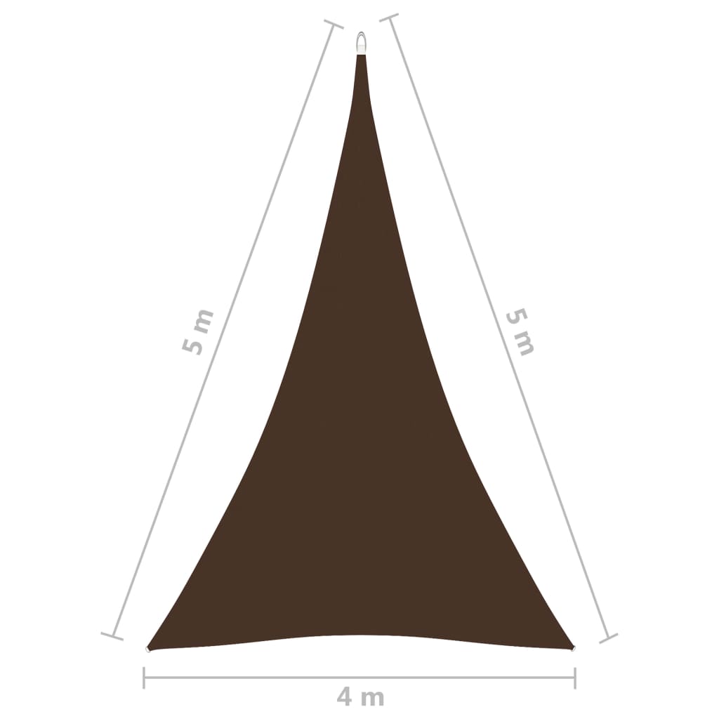 vidaXL Zonnescherm driehoekig 4x5x5 m oxford stof bruin