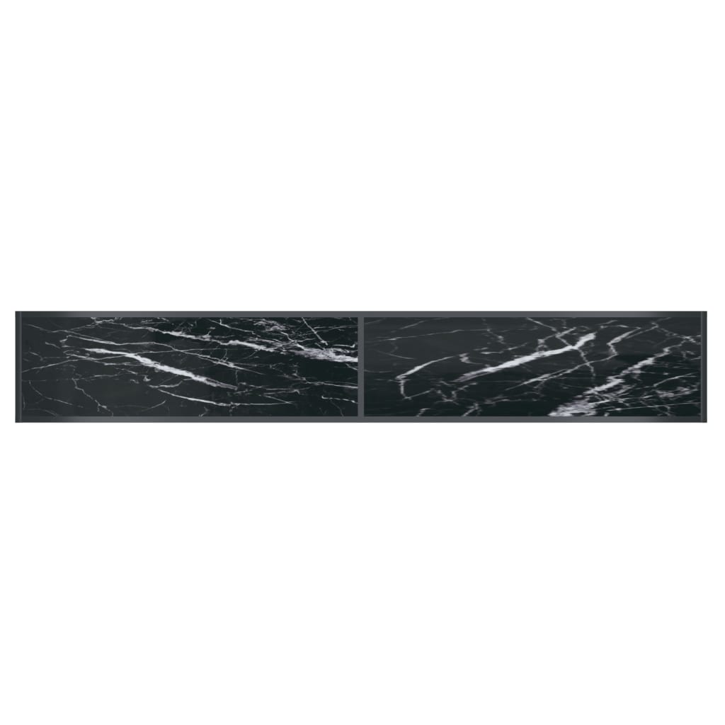 vidaXL Wandtafel 220x35x75,5 cm gehard glas zwart