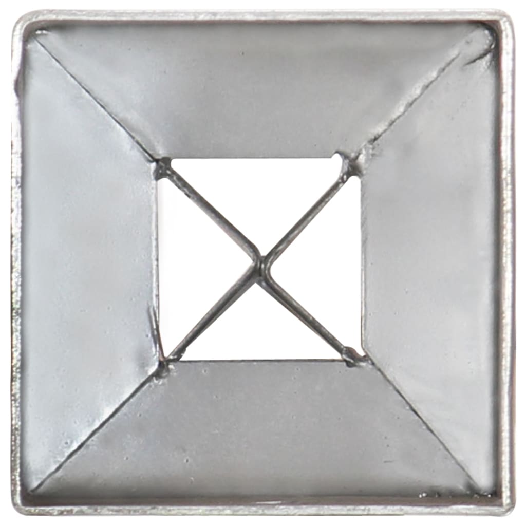 vidaXL Grondpinnen 2 st 7x7x90 cm gegalvaniseerd staal zilverkleurig