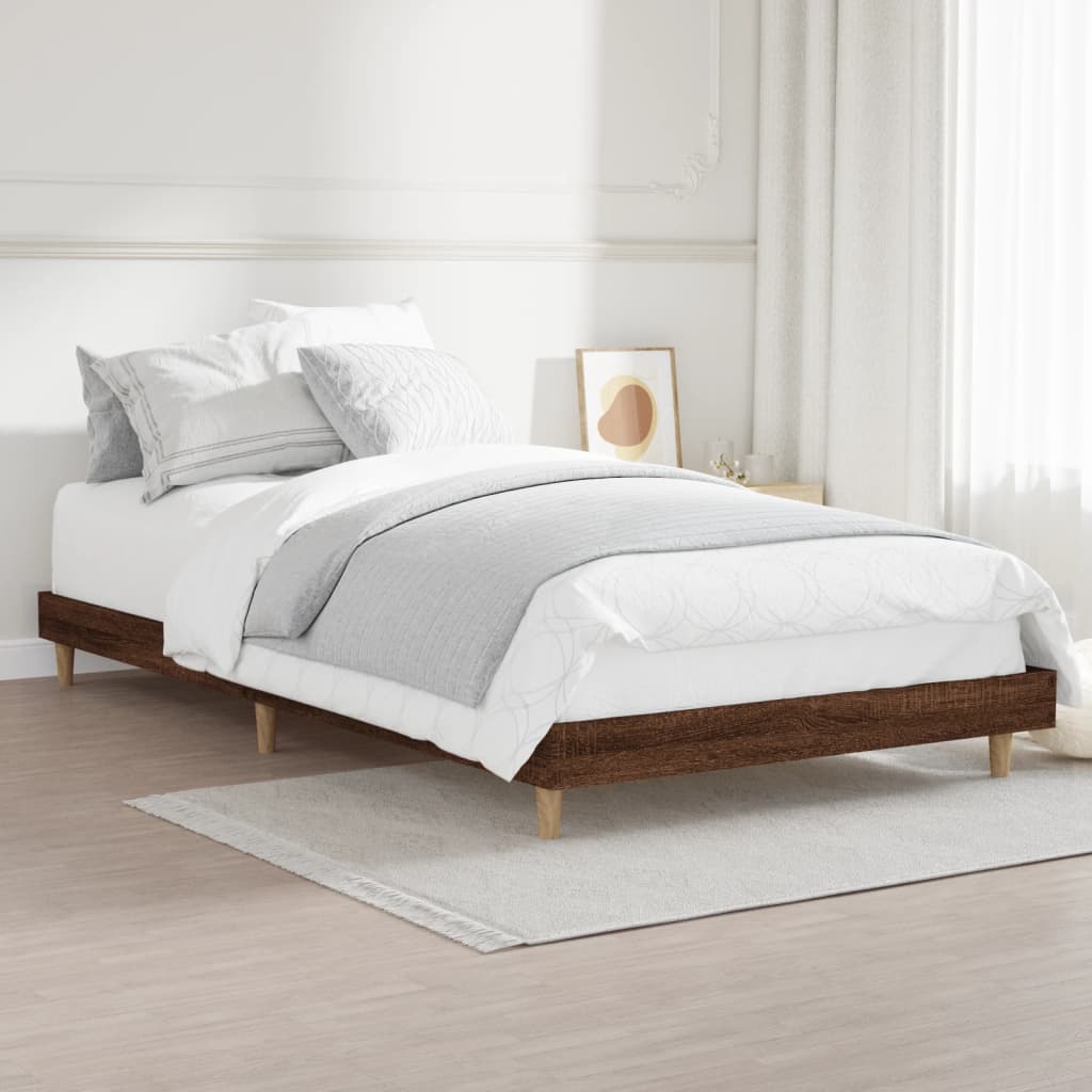 vidaXL Bedframe zonder matras bewerkt hout bruin eikenkleur 90x200 cm