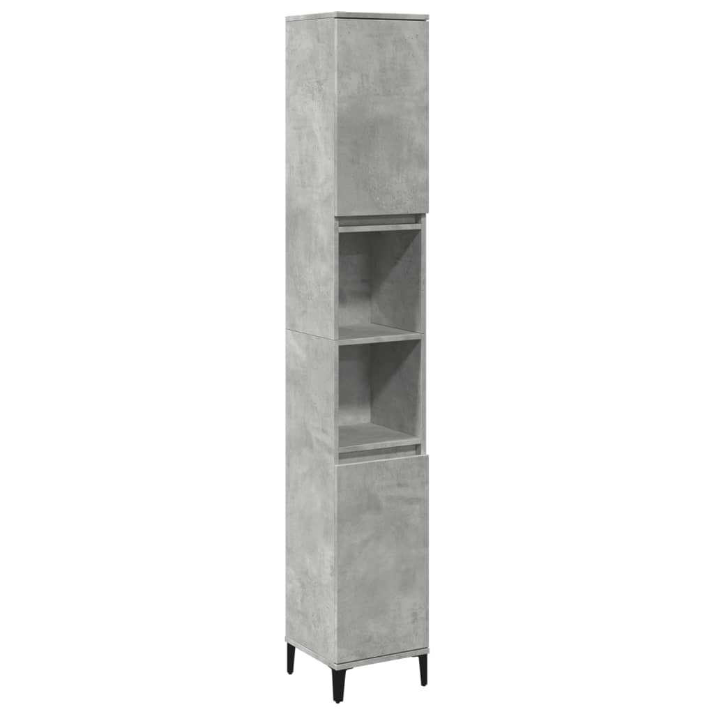 Badkamerkast 30x30x190 cm bewerkt hout artisanaal eikenkleurig