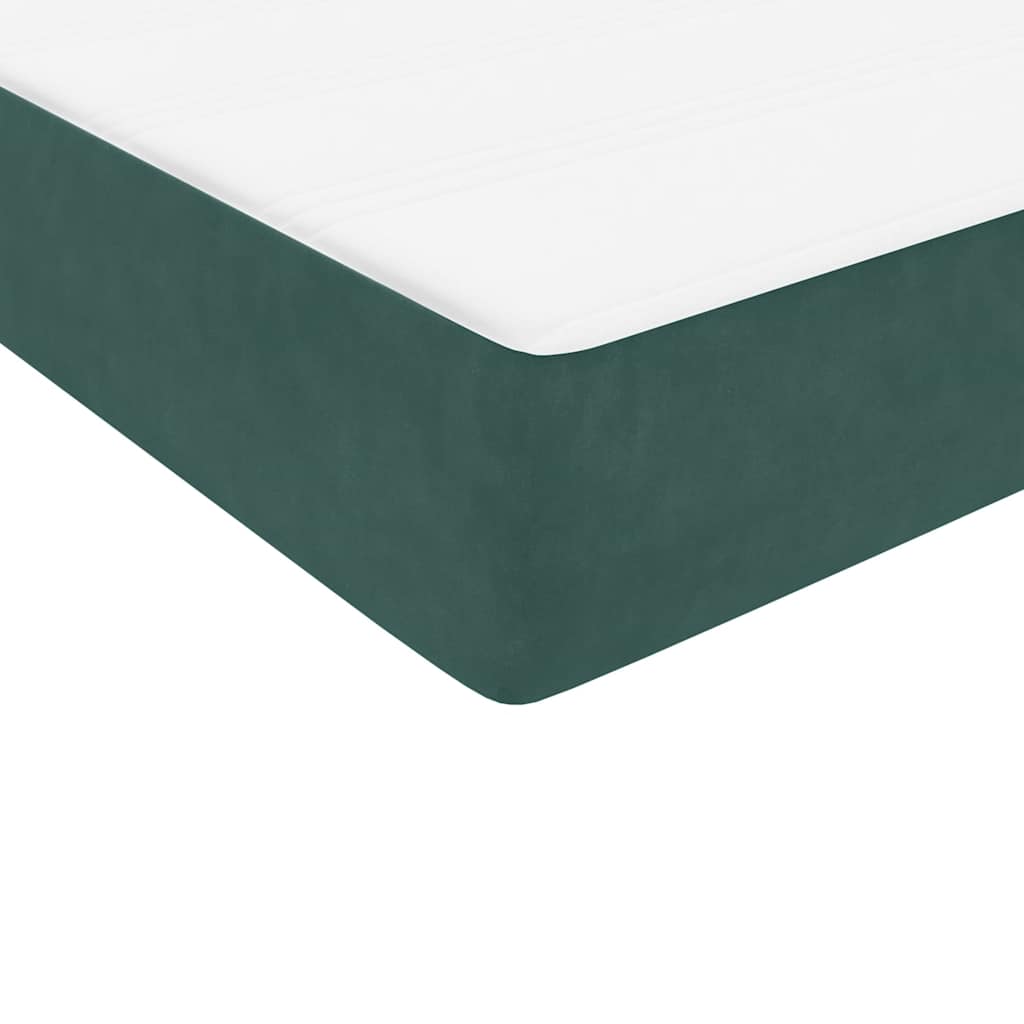 vidaXL Boxspring met matras fluweel donkergroen 140x210 cm