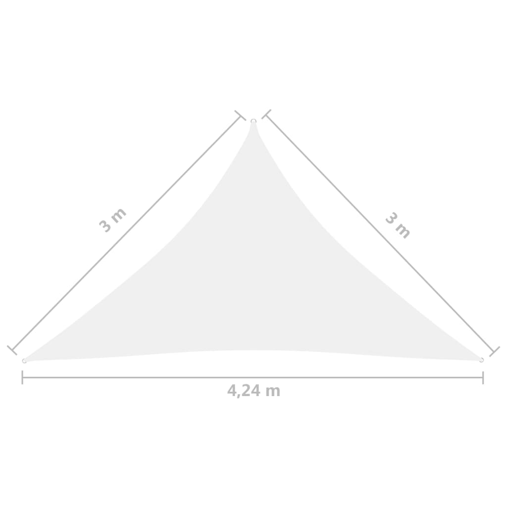 vidaXL Zonnescherm driehoekig 3x3x4,24 m oxford stof wit