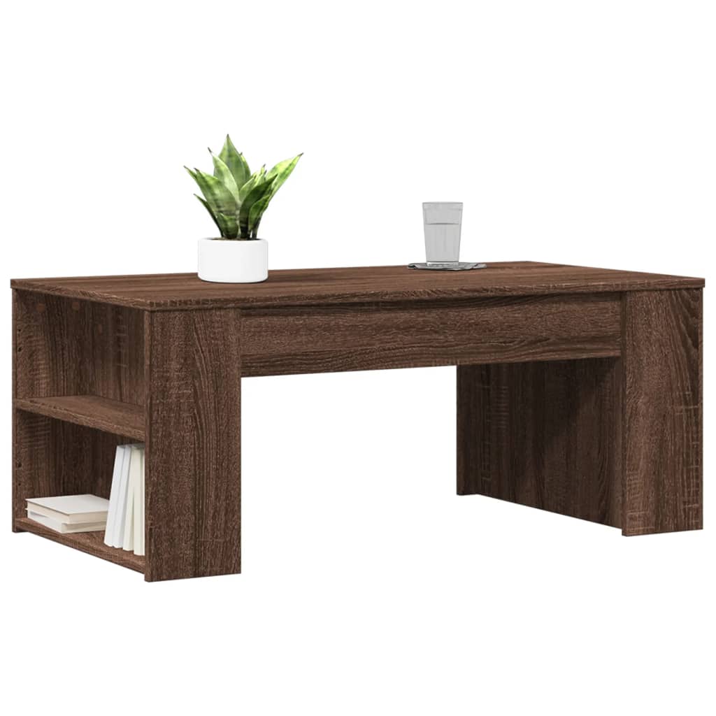 vidaXL Salontafel 102x55x42 cm bewerkt hout bruin eikenkleur