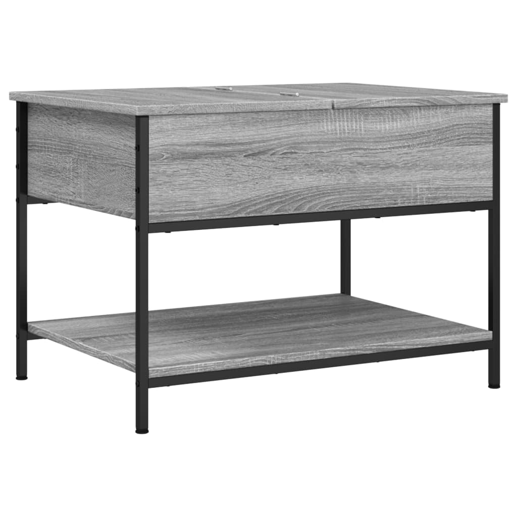 Salontafel 70x50x50 cm bewerkt hout en metaal zwart | -nl