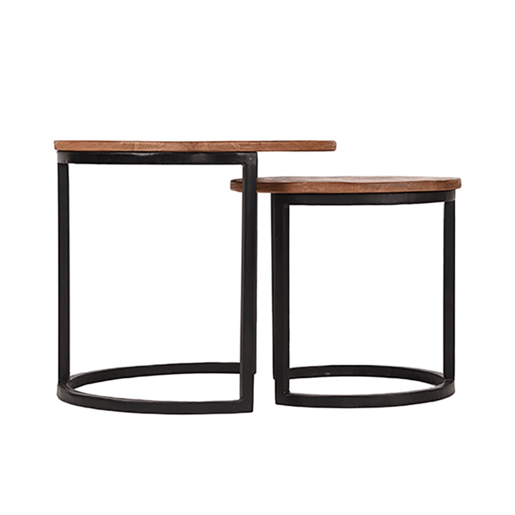LABEL51 2-delige Salontafelset Duo houtkleurig/zwart
