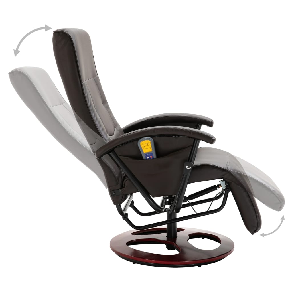 vidaXL Massagestoel kunstleer bruin