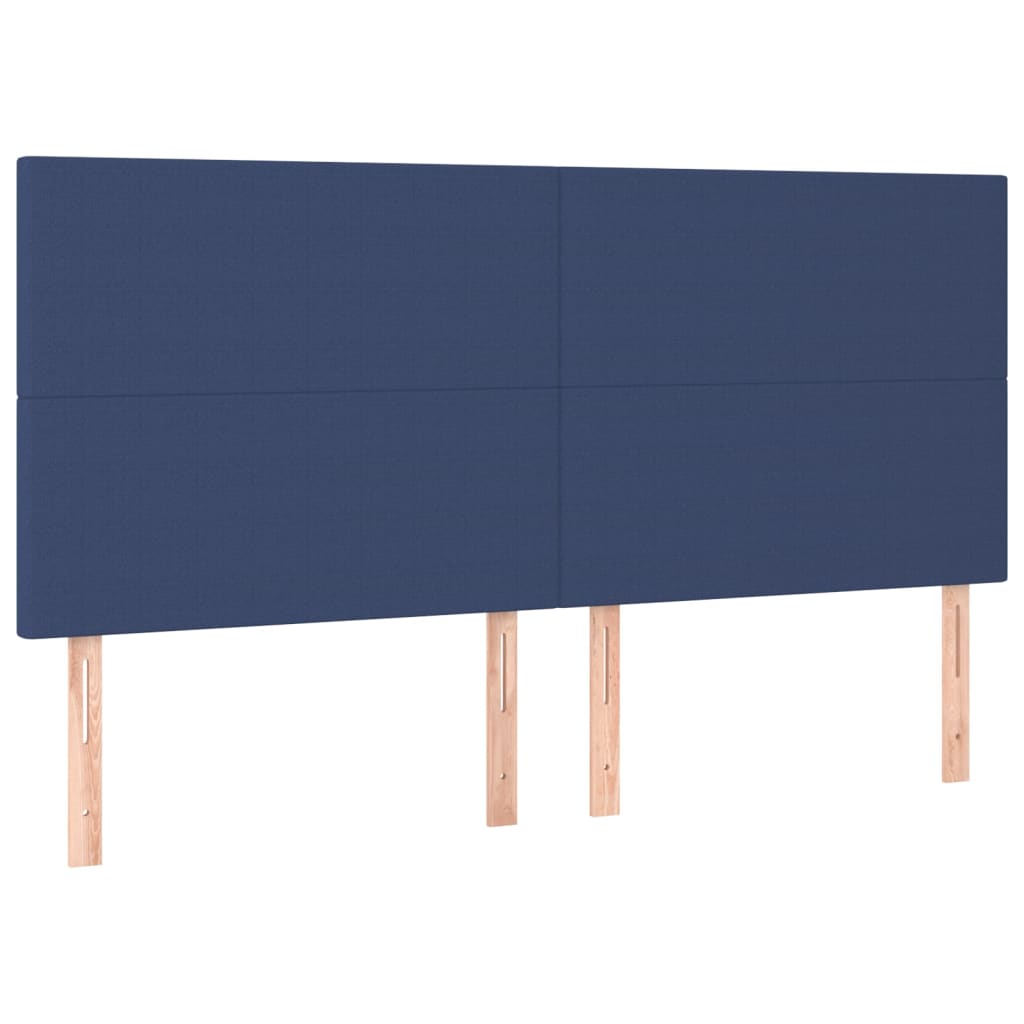 vidaXL Bedframe met hoofdbord stof blauw 160x200 cm