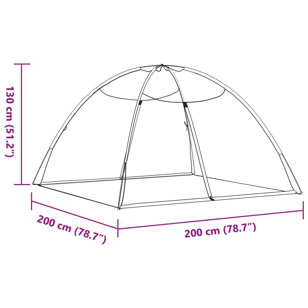 vidaXL Klamboe met deuren Mongolia 220 gaas 200x200x150 cm zwart