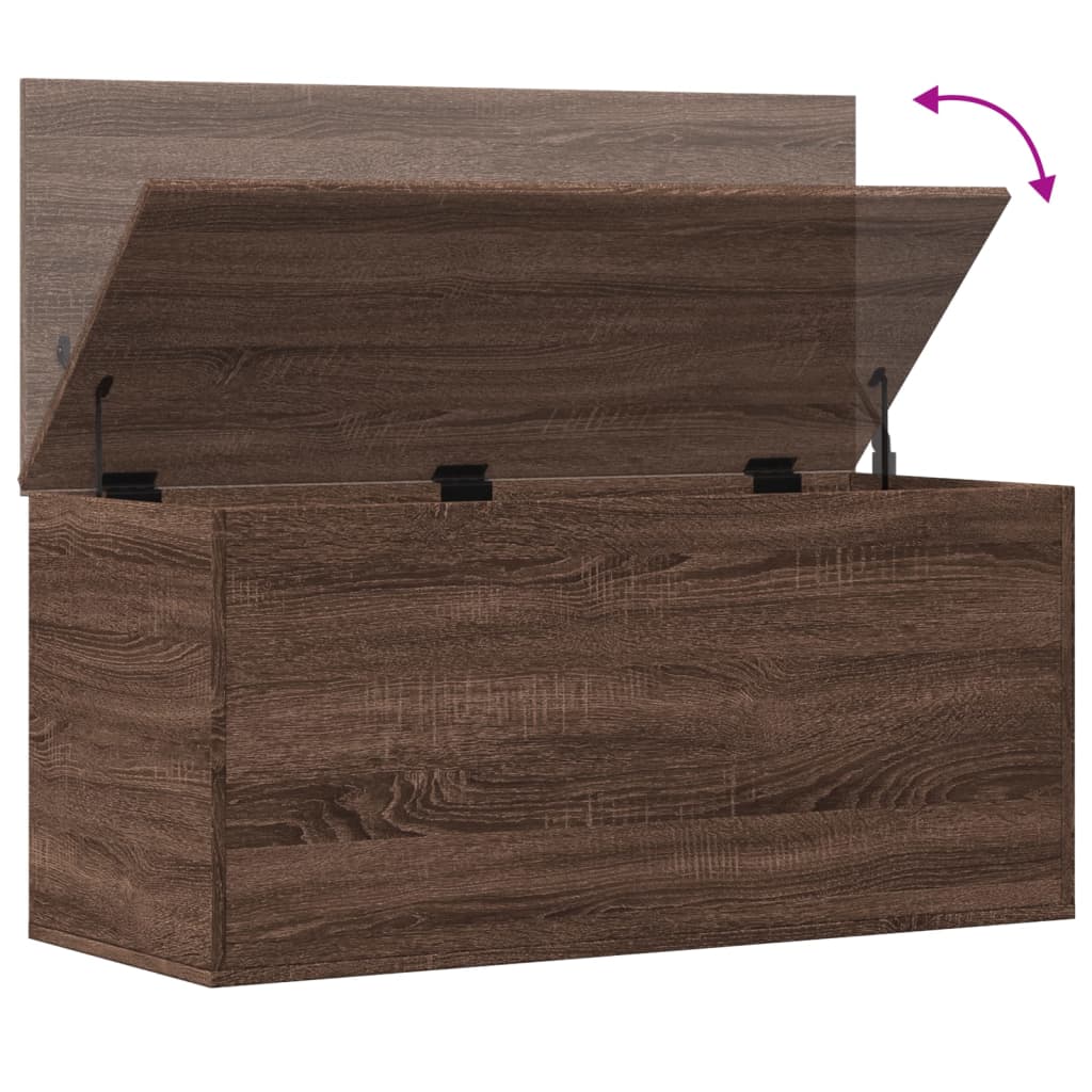 vidaXL Opbergbox 100x42x46 cm bewerkt hout bruin eikenkleurig