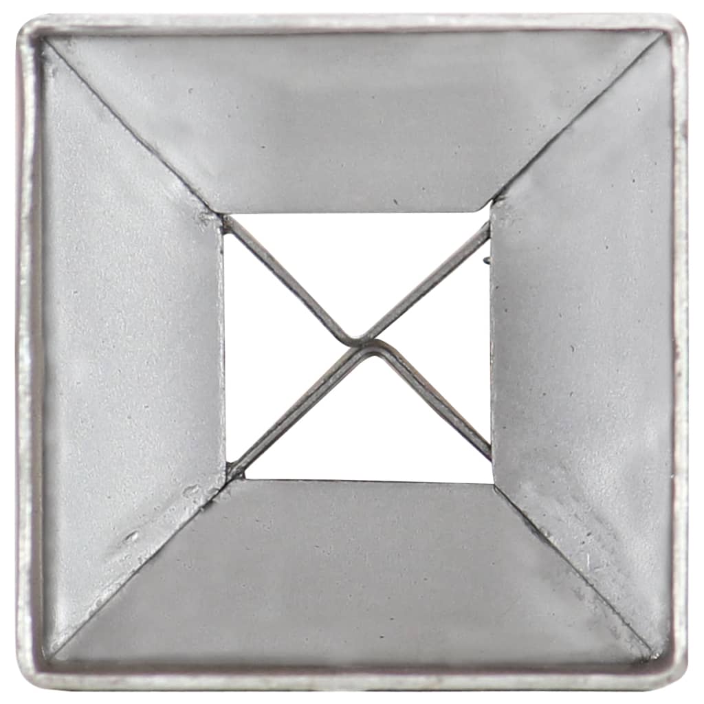 vidaXL Grondpinnen 6 st 7x7x75 cm gegalvaniseerd staal zilverkleurig