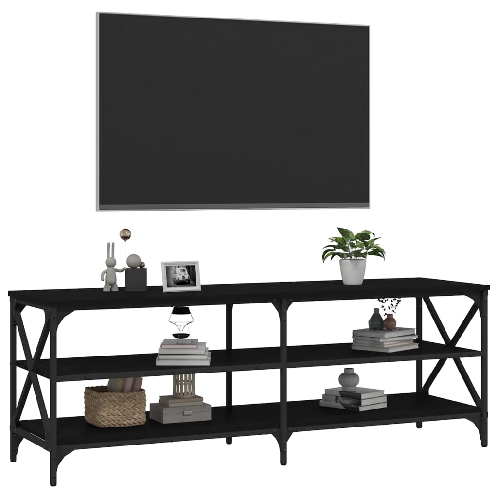 vidaXL Tv-meubel 140x40x50 cm bewerkt hout zwart