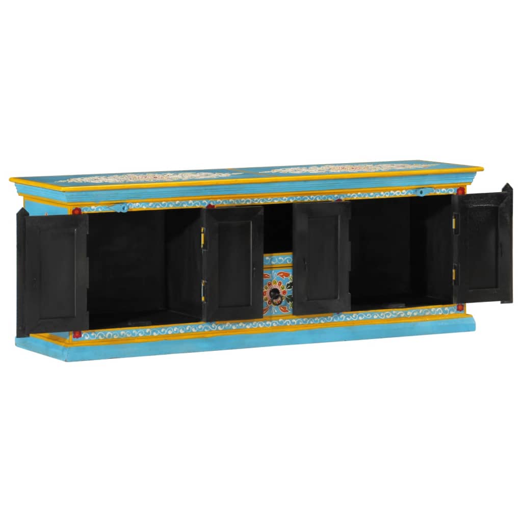 vidaXL Tv-meubel 110x30x40 cm massief mangohout blauw