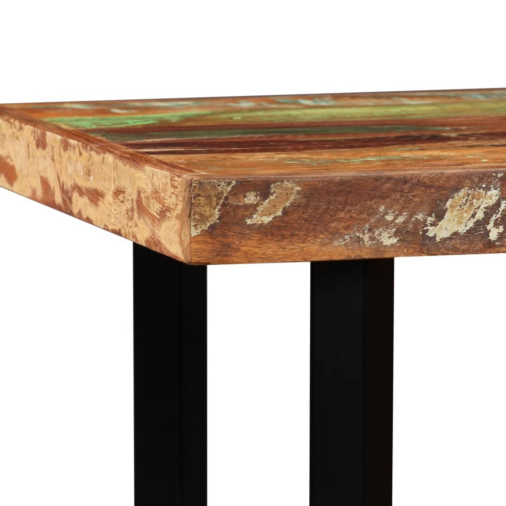 vidaXL Barset massief gerecycled hout en echt leer 5-delig