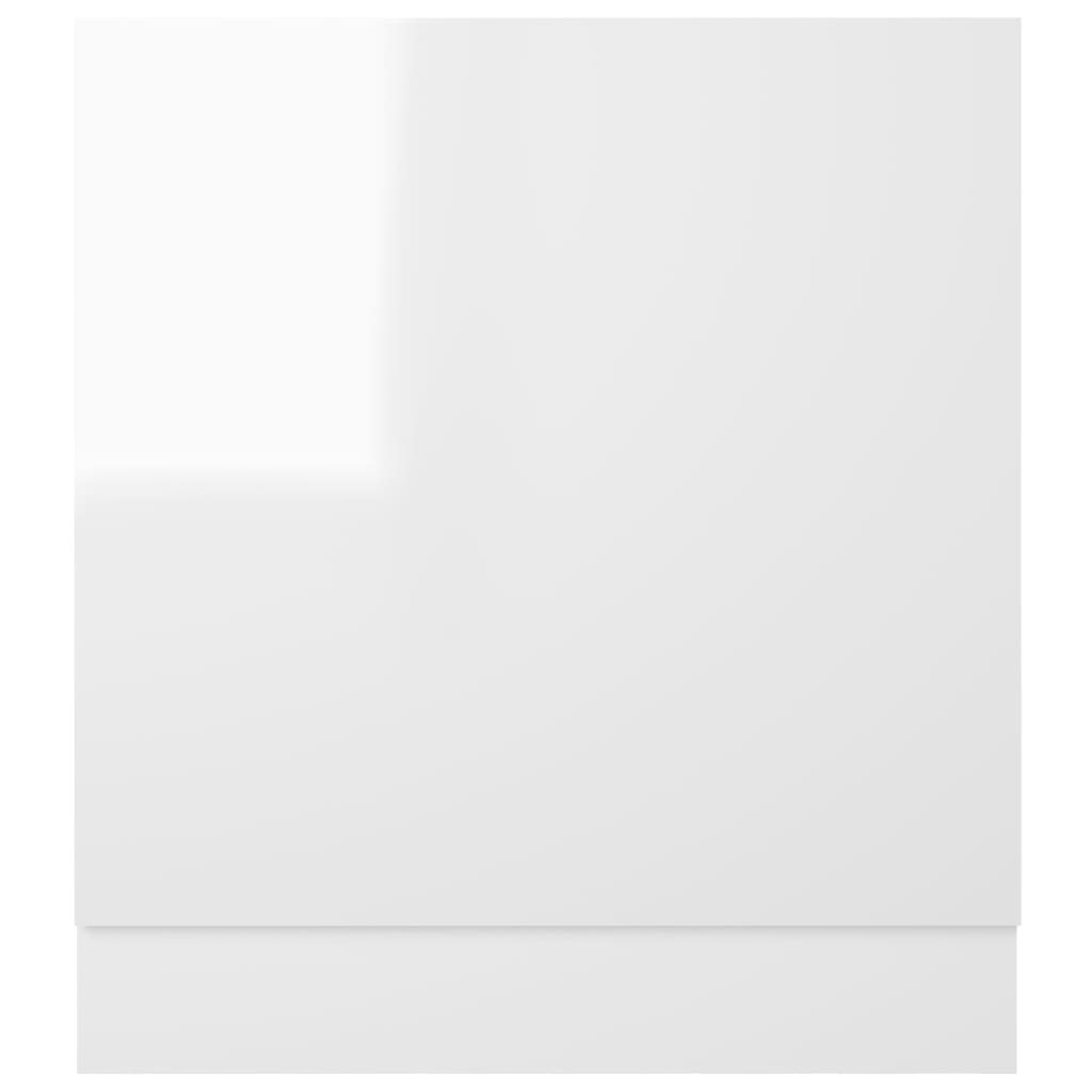 vidaXL Vaatwasserpaneel 59,5x3x67 cm spaanplaat hoogglans wit