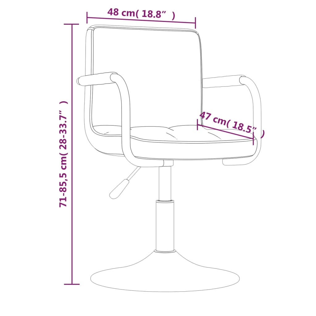 vidaXL Eetkamerstoelen draaibaar 2 st fluweel donkergrijs