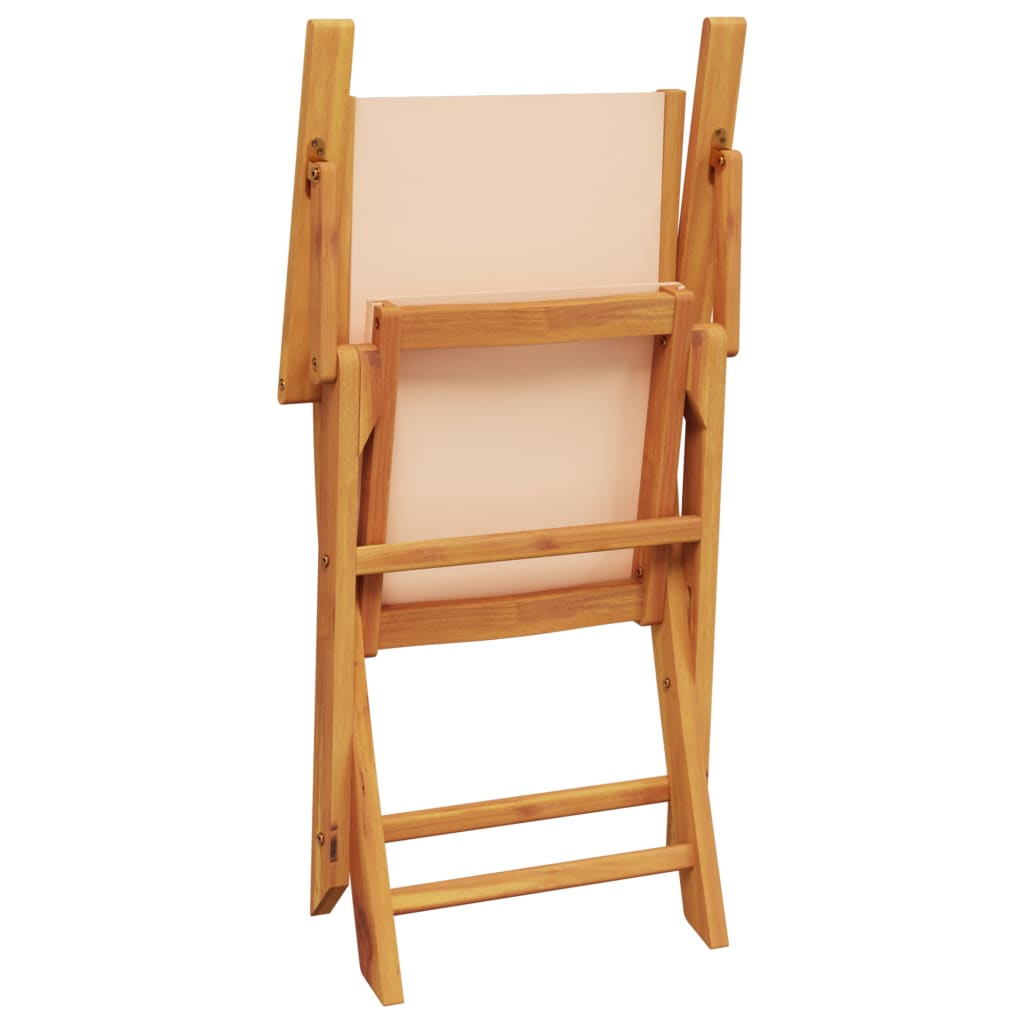 vidaXL Tuinstoelen 2 st massief acaciahout en stof beige