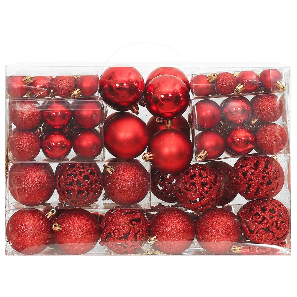 vidaXL 111-delige Kerstballenset polystyreen rood