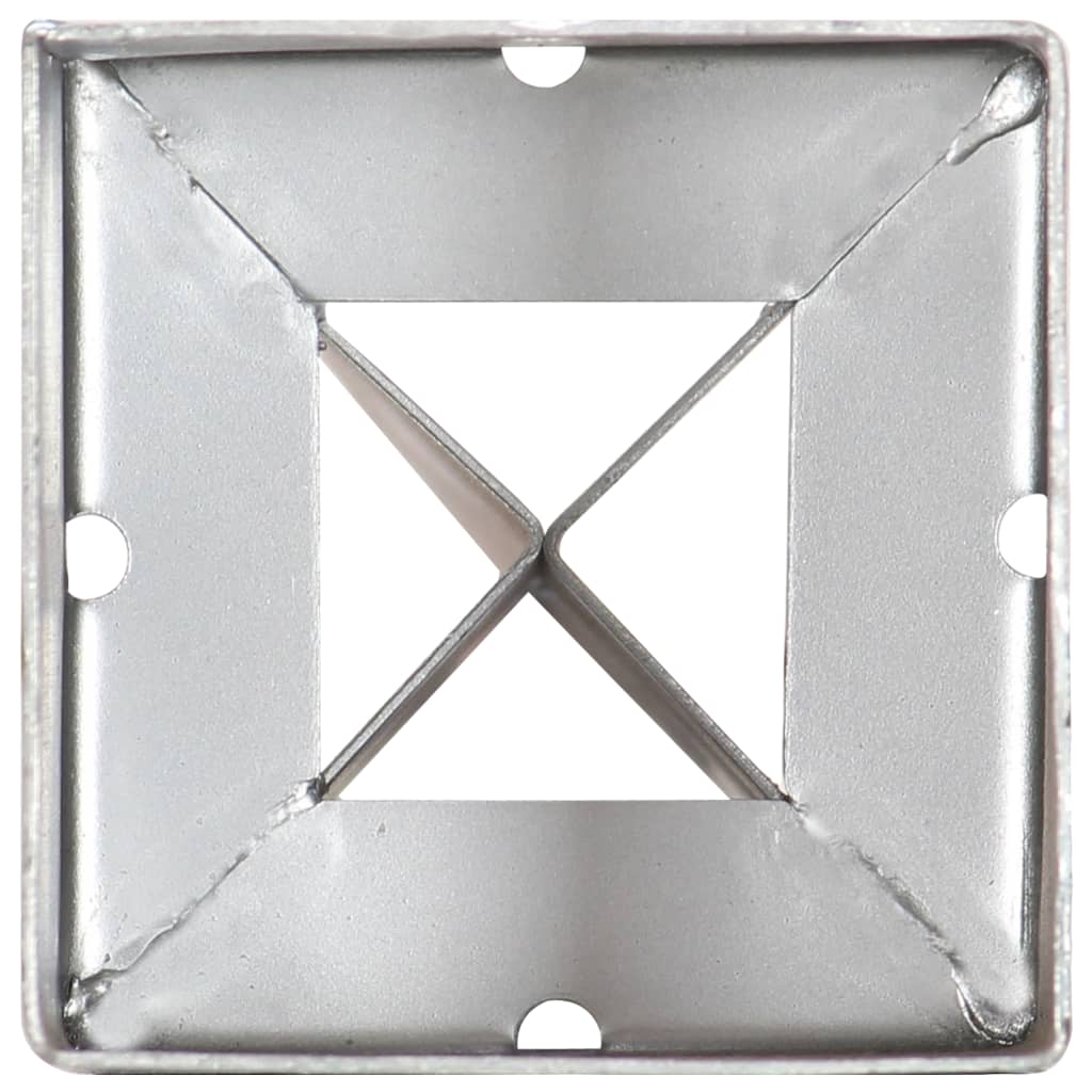 vidaXL Grondpinnen 6 st 9x9x90 cm gegalvaniseerd staal zilverkleurig