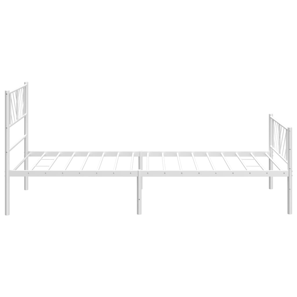 vidaXL Bedframe met hoofd- en voeteneinde metaal wit 80x200 cm