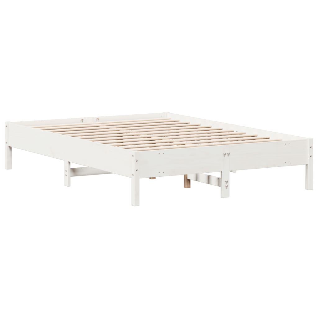 vidaXL Bedframe massief grenenhout wit 140x200 cm