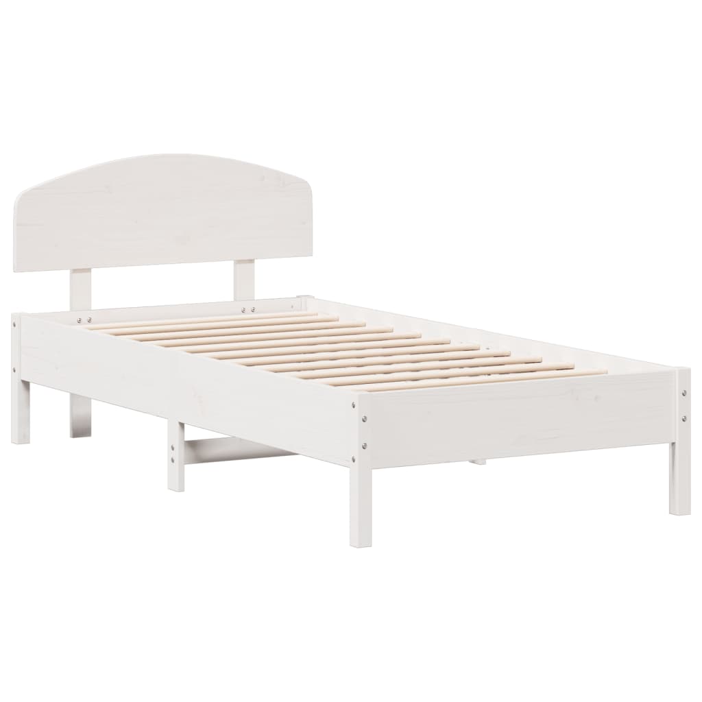 vidaXL Bedframe zonder matras massief grenenhout wit 90x190 cm