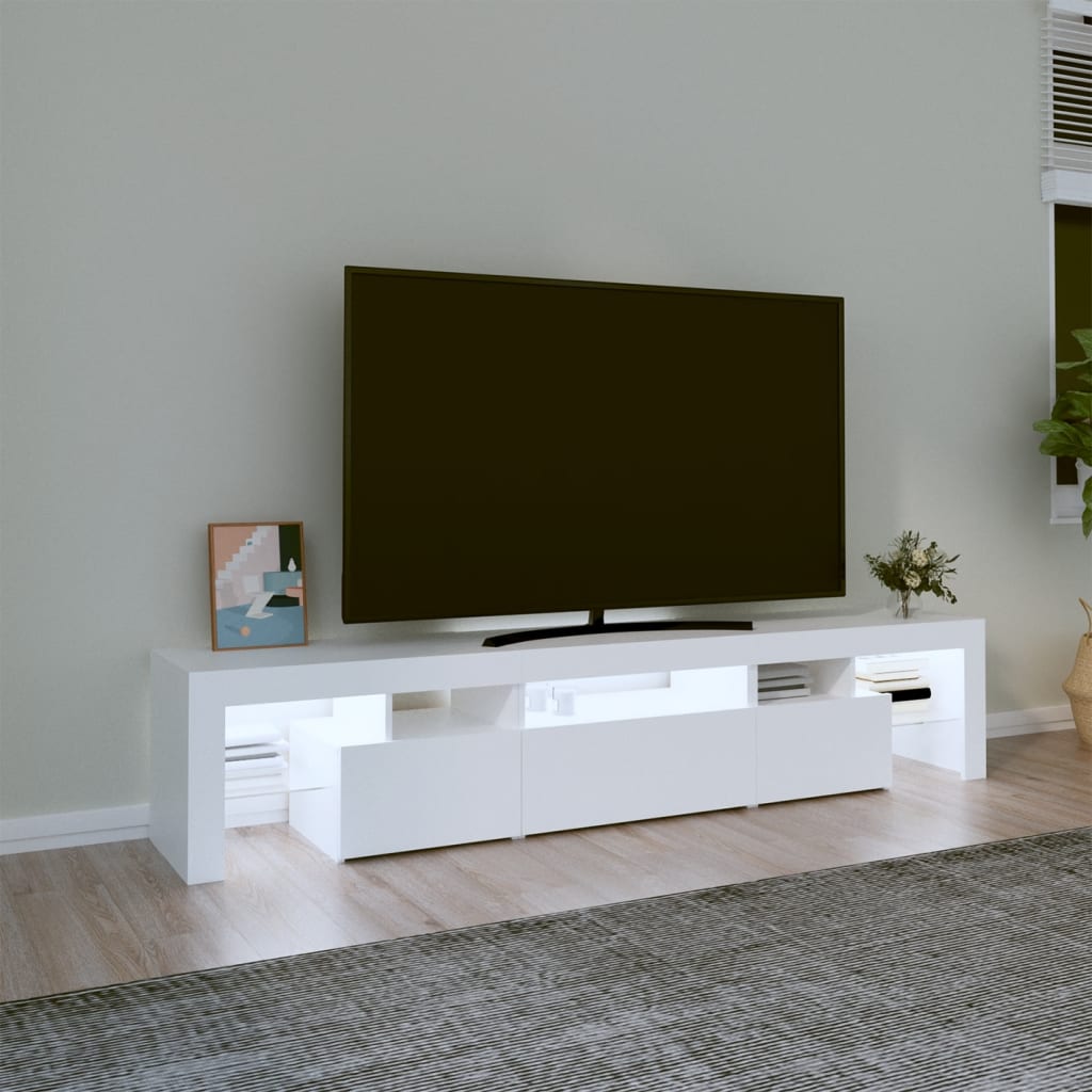 vidaXL Tv-meubel met LED-verlichting 200x36,5x40 cm wit