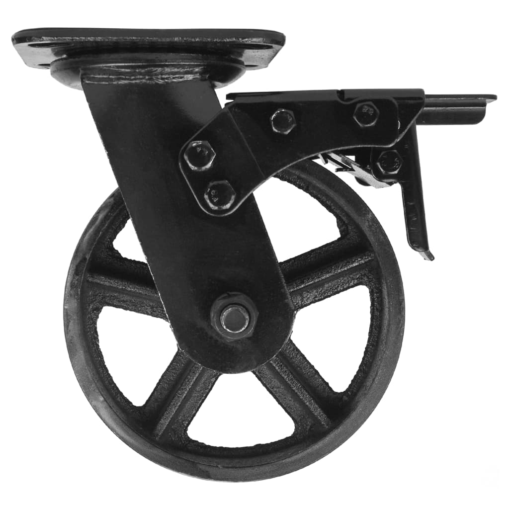 Mac Lean Zwenkwiel met rem 150 mm zwart