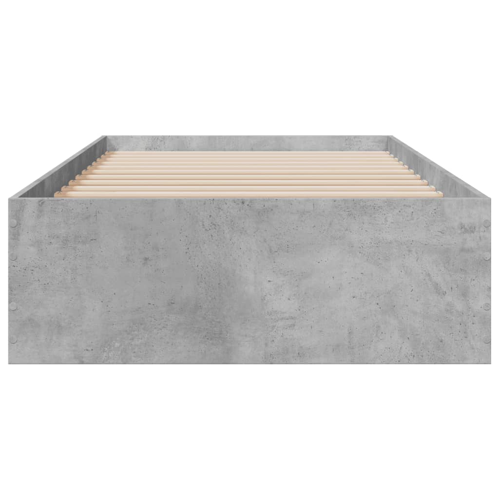 vidaXL Bedframe met lades bewerkt hout betongrijs 75x190 cm