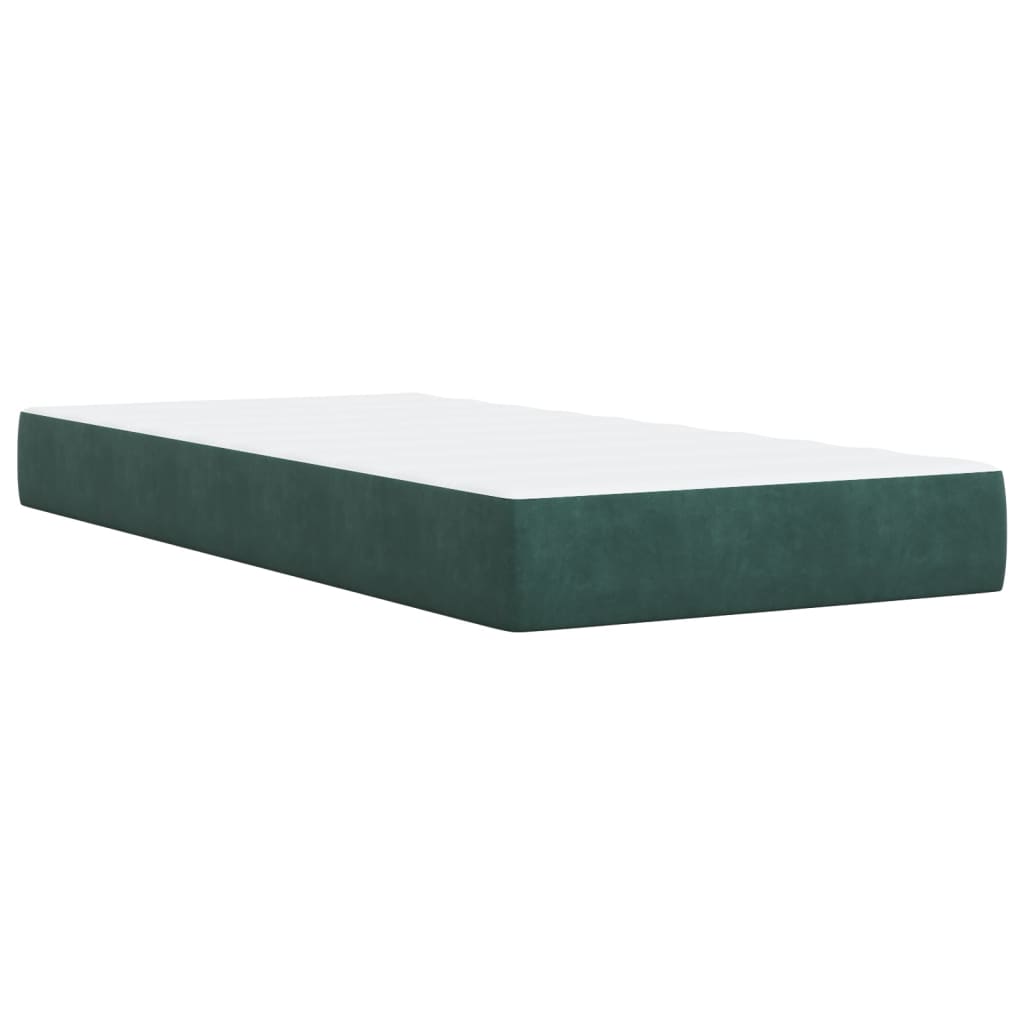 vidaXL Boxspring met matras fluweel donkergroen 100x200 cm