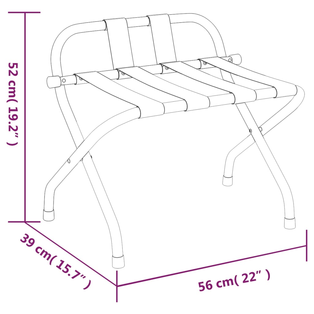 vidaXL Bagagerek met rugleuning 56x39x52 cm zwart