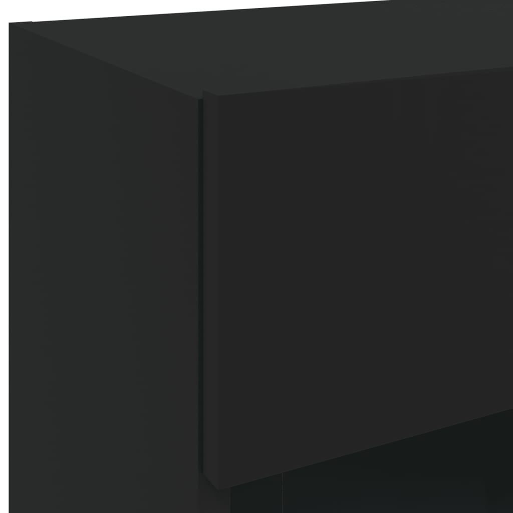 vidaXL Tv-wandmeubels met LED-verlichting 2 st 40x30x60,5 cm zwart